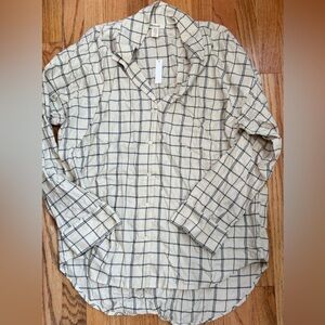 Madewell Women’s Check Button Up Shirt Size M Cream Color